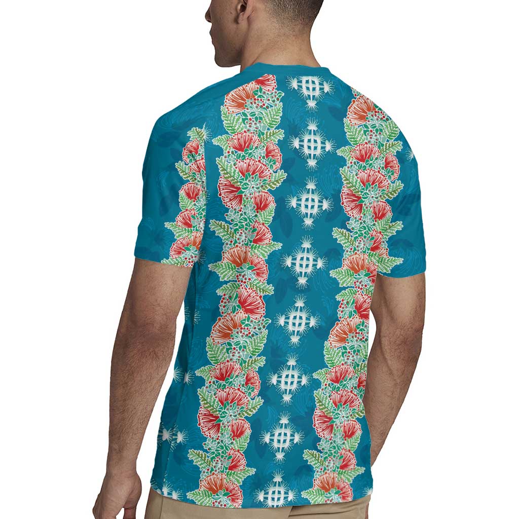 Hawaii Ohia Lehua Rugby Jersey Tropical Vibes Teal LT05 - Polynesian Pride