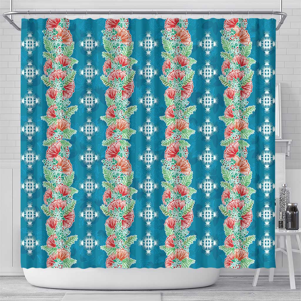 Hawaii Ohia Lehua Shower Curtain Tropical Vibes Teal LT05 - Polynesian Pride