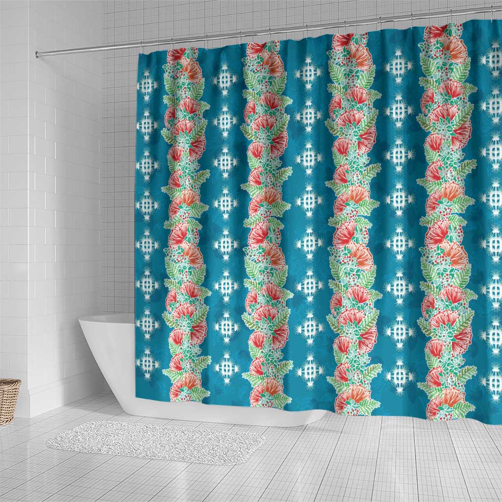 Hawaii Ohia Lehua Shower Curtain Tropical Vibes Teal LT05 - Polynesian Pride