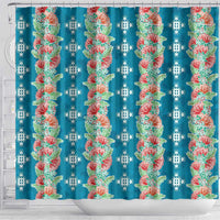 Hawaii Ohia Lehua Shower Curtain Tropical Vibes Teal LT05 - Polynesian Pride