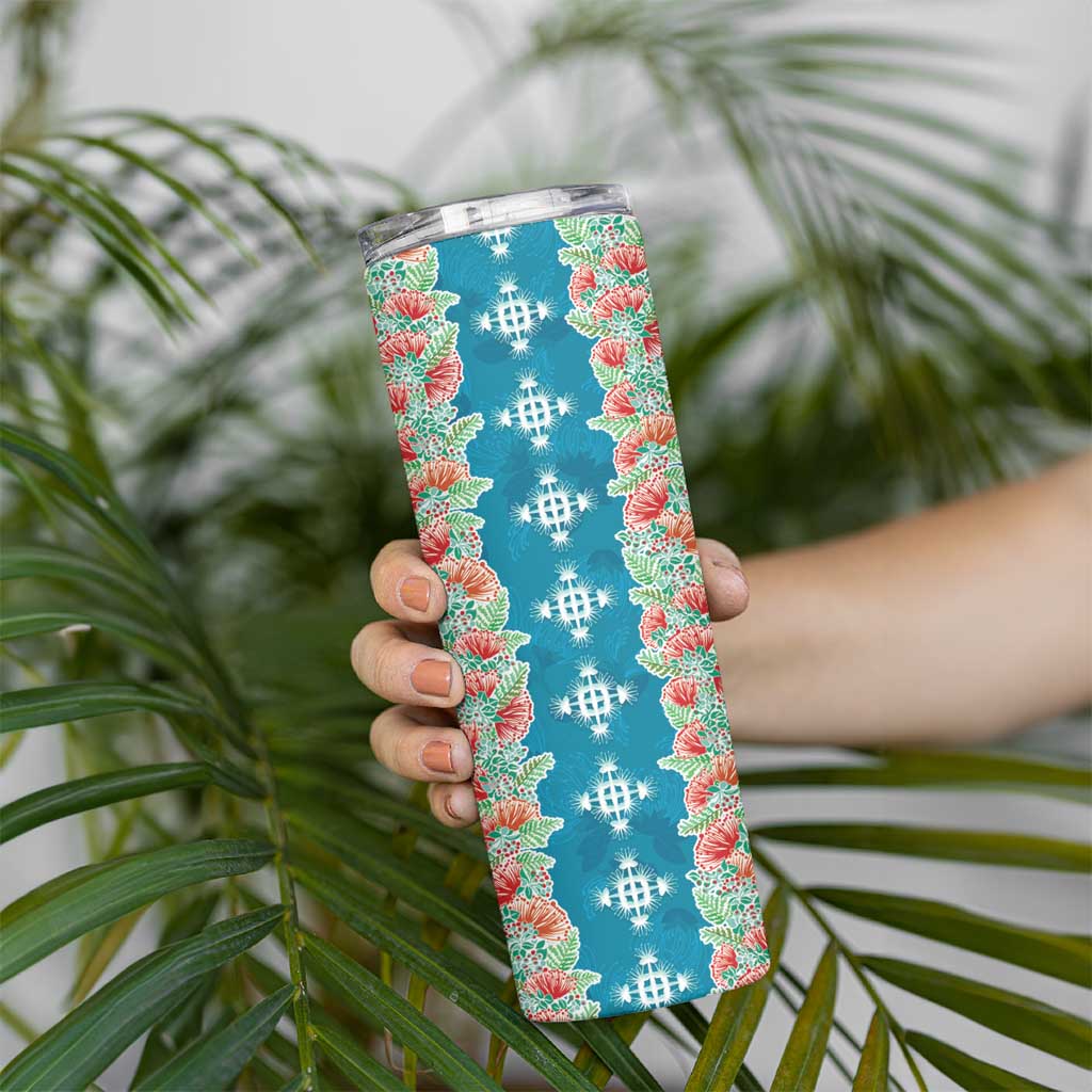 Hawaii Ohia Lehua Skinny Tumbler Tropical Vibes Teal LT05 - Polynesian Pride