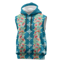 Hawaii Ohia Lehua Sleeveless Hoodie Tropical Vibes Teal LT05 Teal - Polynesian Pride