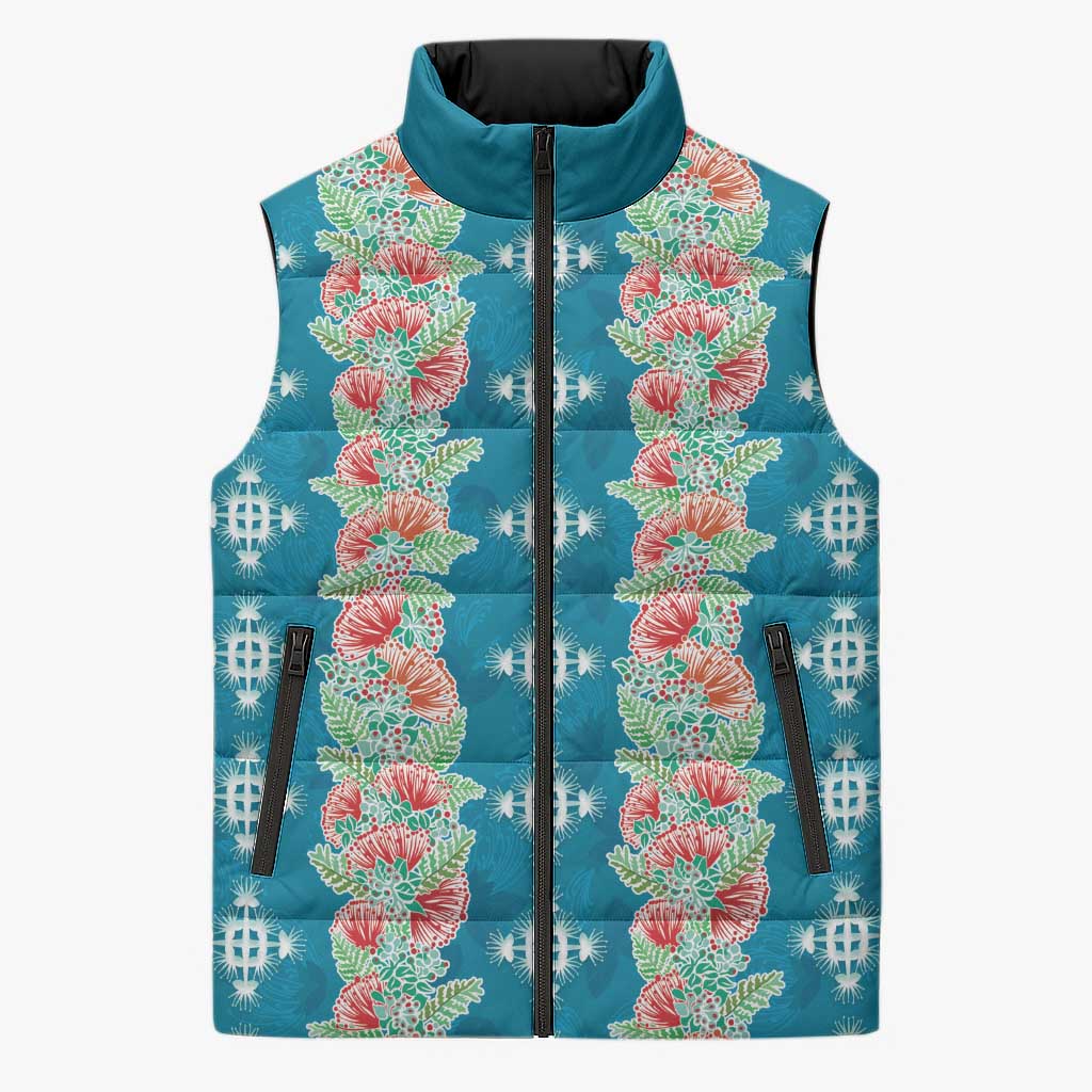 Hawaii Ohia Lehua Sleeveless Puffer Jacket Tropical Vibes Teal LT05 Unisex Teal - Polynesian Pride