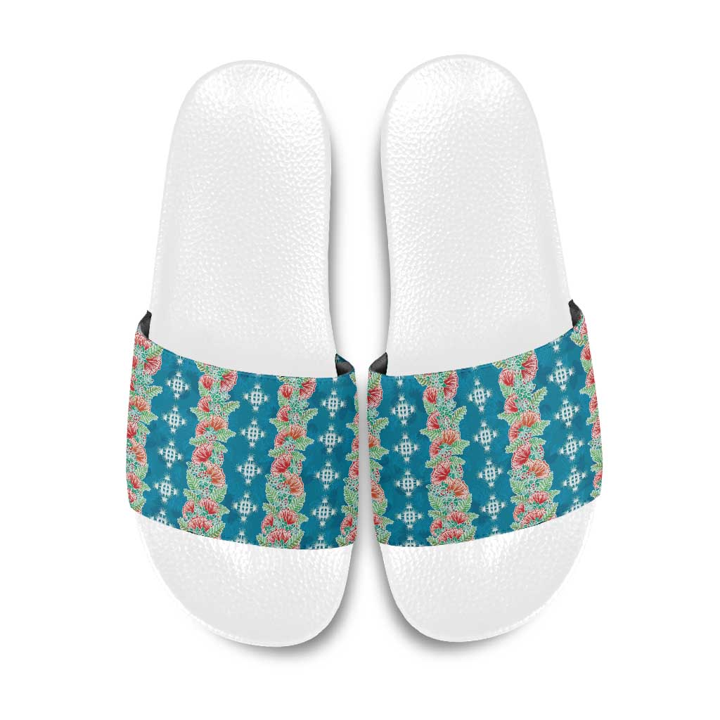 Hawaii Ohia Lehua Slide Sandals Tropical Vibes Teal LT05 Teal - Polynesian Pride