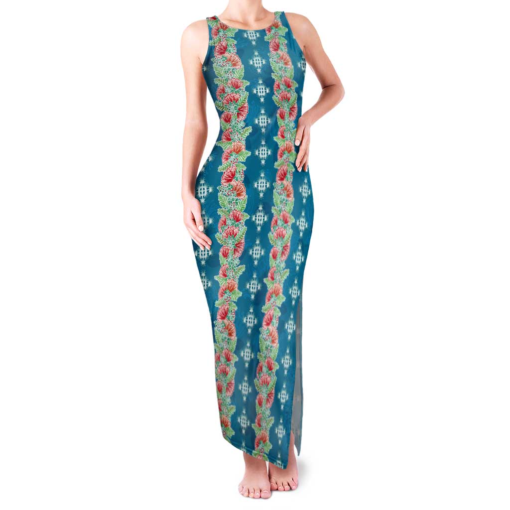 Hawaii Ohia Lehua Tank Maxi Dress Tropical Vibes Teal LT05 Women Teal - Polynesian Pride