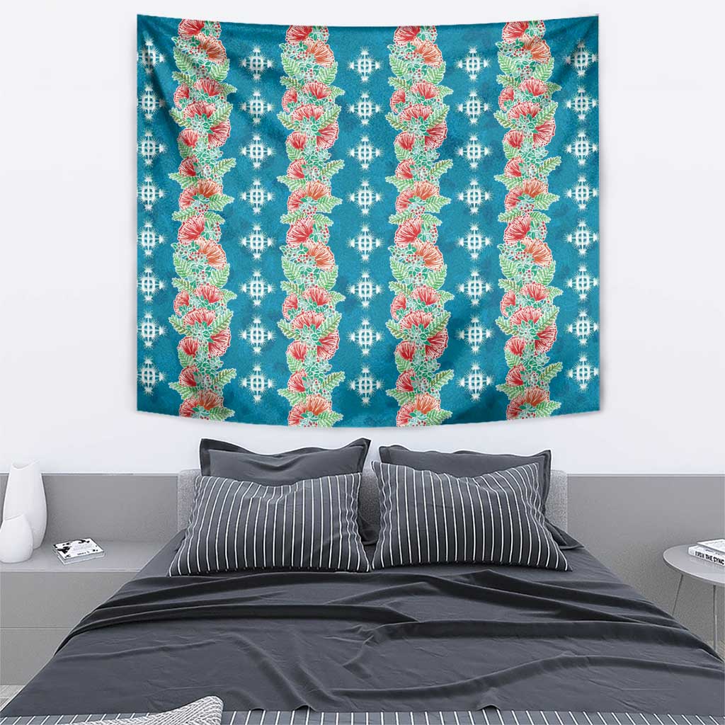 Hawaii Ohia Lehua Tapestry Tropical Vibes Teal LT05 - Polynesian Pride