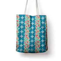 Hawaii Ohia Lehua Tote Bag Tropical Vibes Teal LT05 - Polynesian Pride