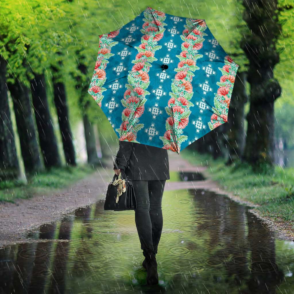Hawaii Ohia Lehua Umbrella Tropical Vibes Teal