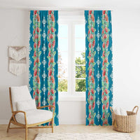 Hawaii Ohia Lehua Window Curtain Tropical Vibes Teal LT05 - Polynesian Pride