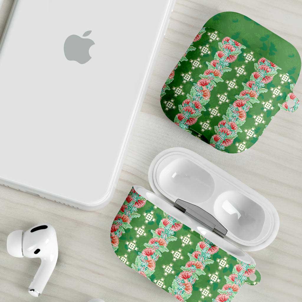 Hawaii Ohia Lehua AirPods Case Tropical Vibes Green