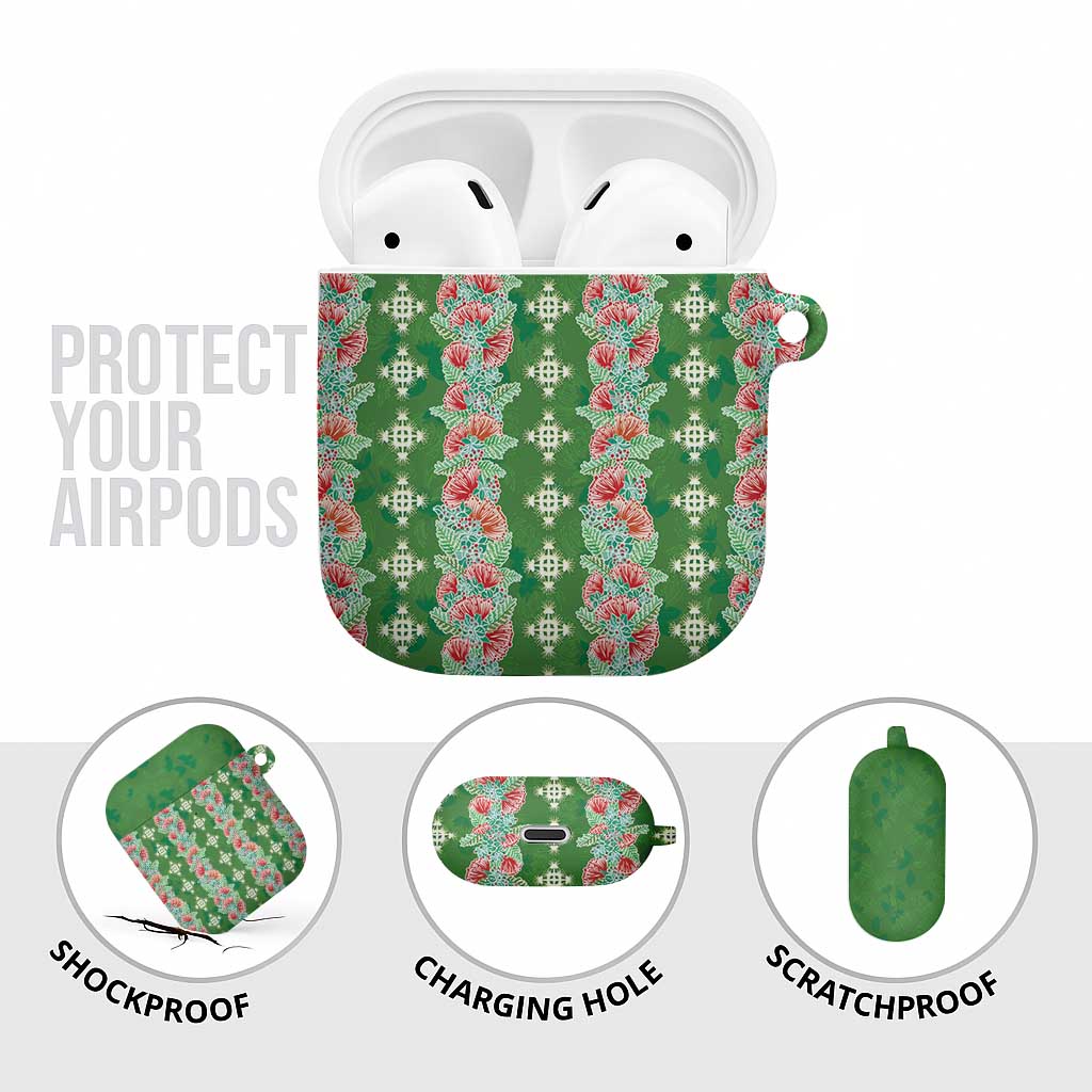 Hawaii Ohia Lehua AirPods Case Tropical Vibes Green