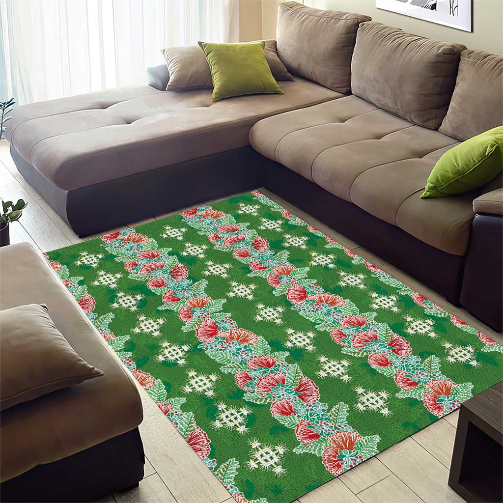 Hawaii Ohia Lehua Area Rug Tropical Vibes Green