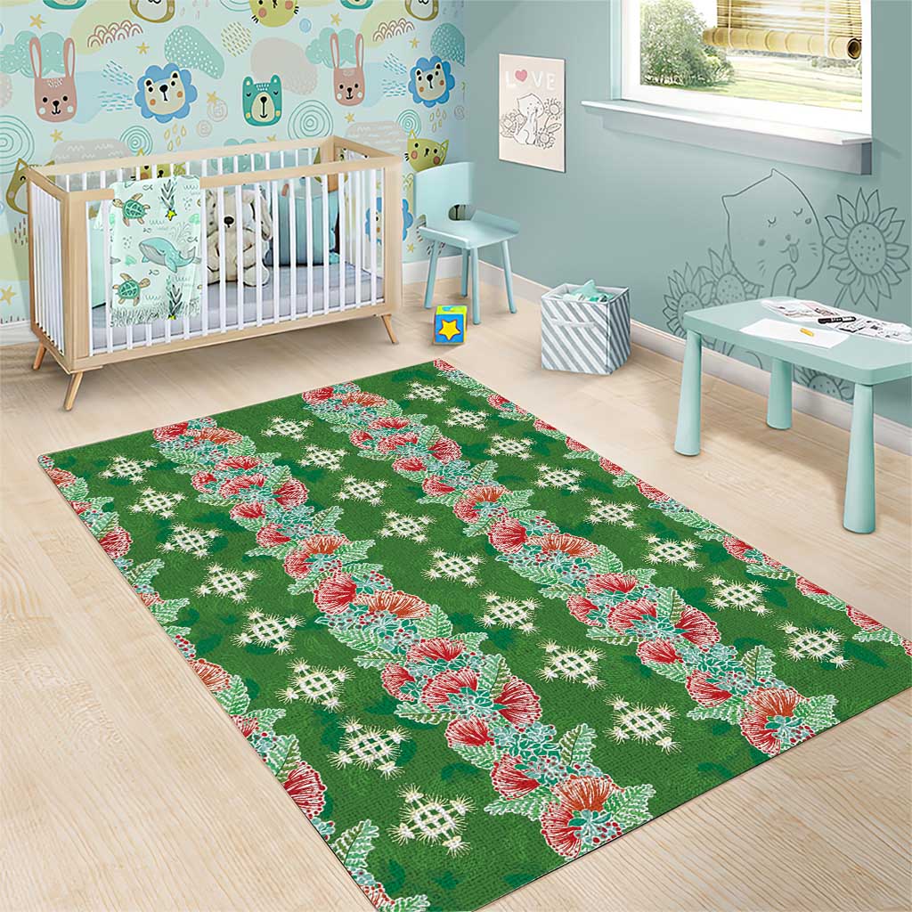 Hawaii Ohia Lehua Area Rug Tropical Vibes Green