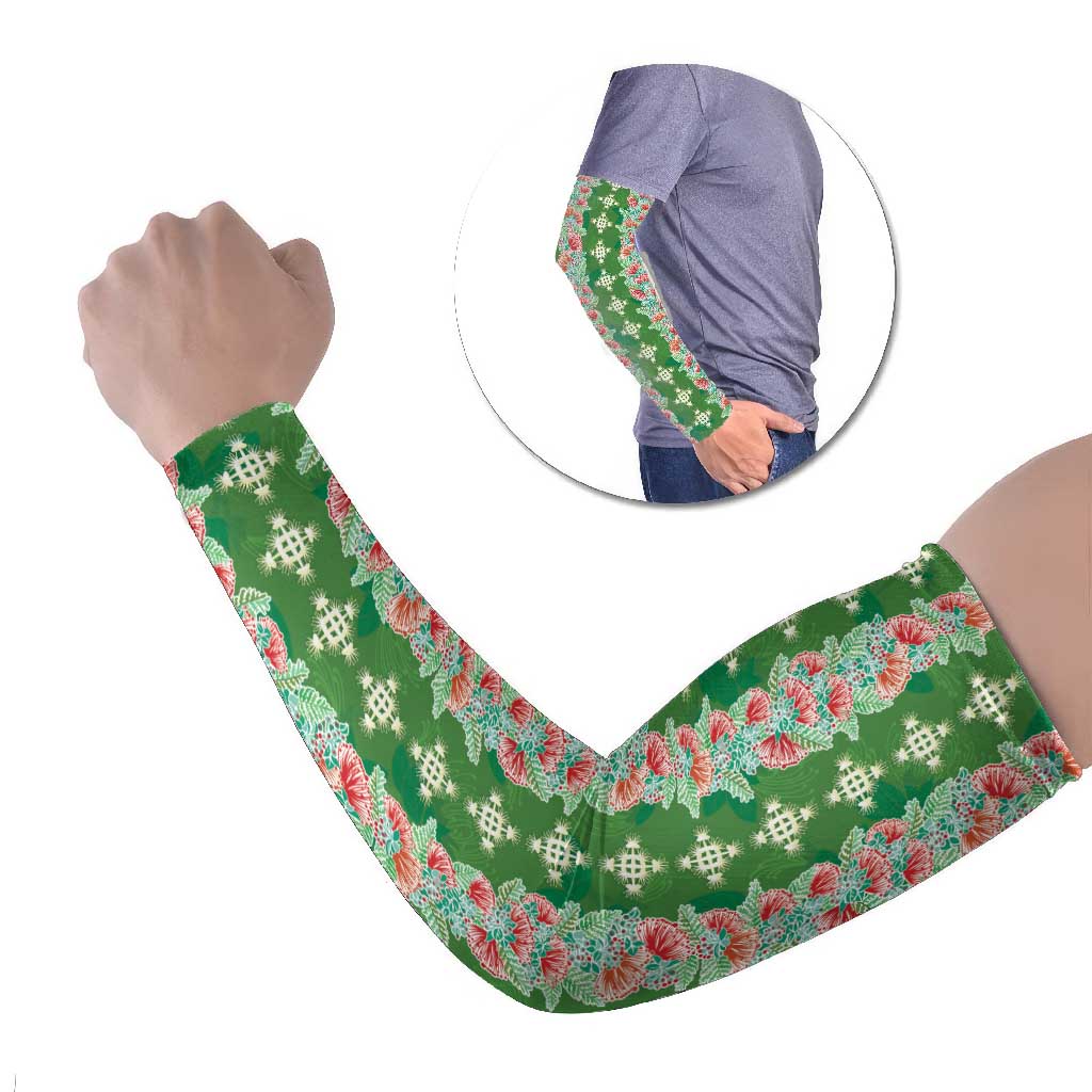 Hawaii Ohia Lehua Arm Sleeves Tropical Vibes Green LT05 Set of 2 Green - Polynesian Pride