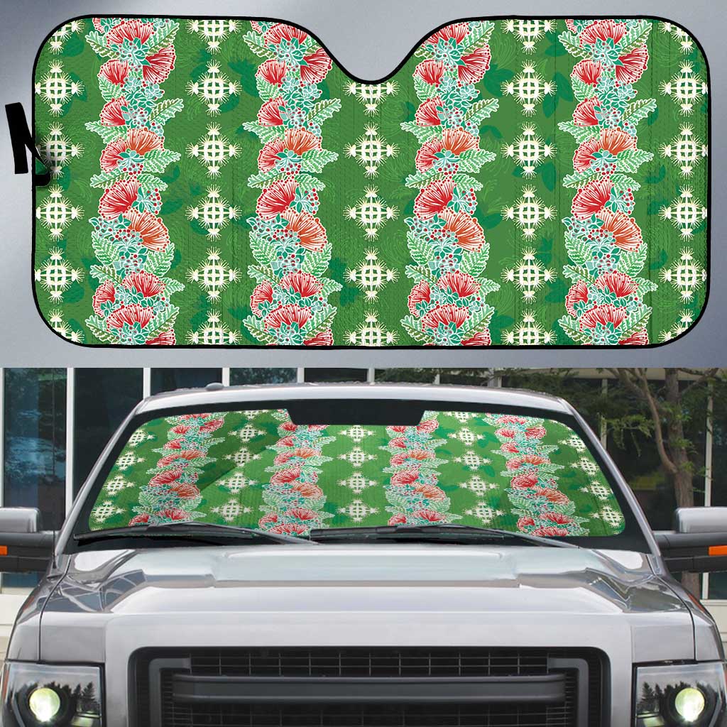 Hawaii Ohia Lehua Auto Sun Shade Tropical Vibes Green LT05 Green - Polynesian Pride