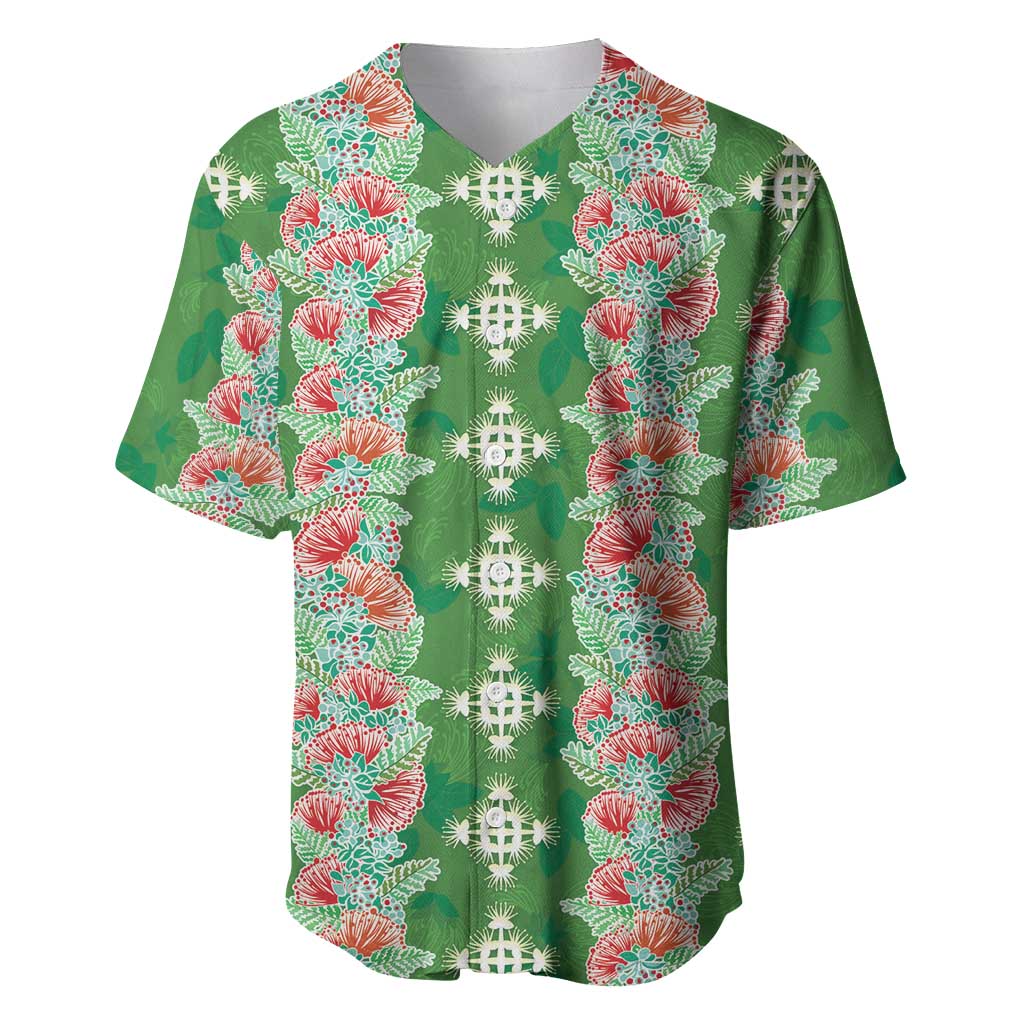 Hawaii Ohia Lehua Baseball Jersey Tropical Vibes Green LT05 Green - Polynesian Pride