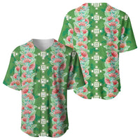 Hawaii Ohia Lehua Baseball Jersey Tropical Vibes Green LT05 - Polynesian Pride