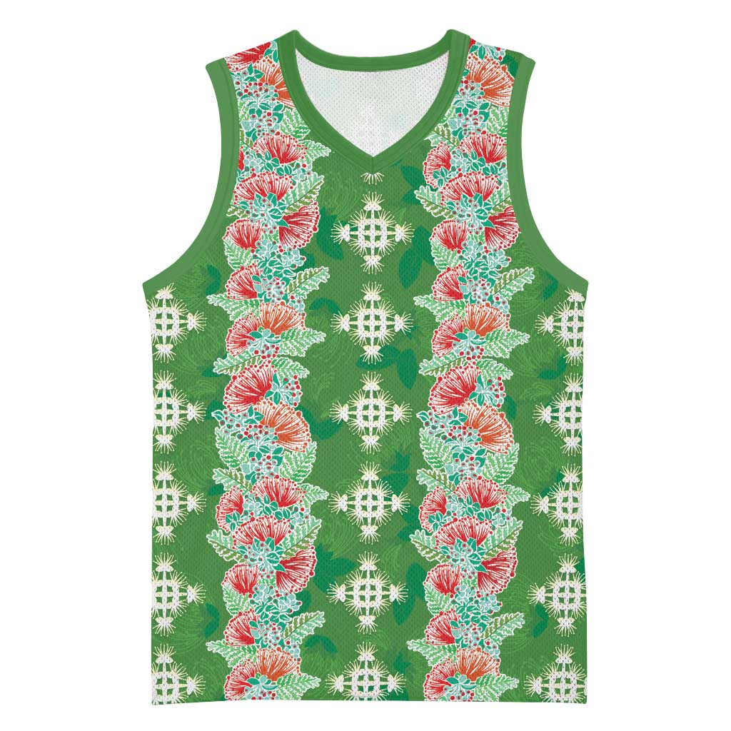 Hawaii Ohia Lehua Basketball Jersey Tropical Vibes Green