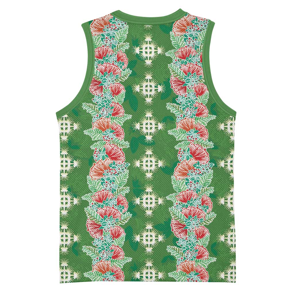 Hawaii Ohia Lehua Basketball Jersey Tropical Vibes Green