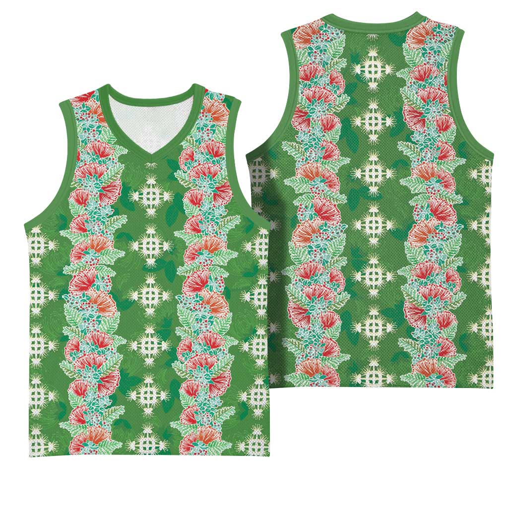 Hawaii Ohia Lehua Basketball Jersey Tropical Vibes Green