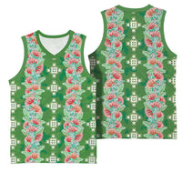 Hawaii Ohia Lehua Basketball Jersey Tropical Vibes Green
