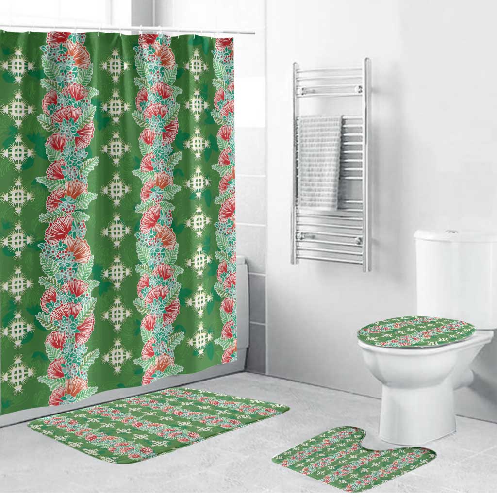 Hawaii Ohia Lehua Bathroom Set Tropical Vibes Green LT05 Bathroom Set (4 pcs) Green - Polynesian Pride