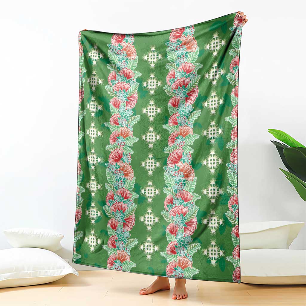 Hawaii Ohia Lehua Blanket Tropical Vibes Green LT05 - Polynesian Pride