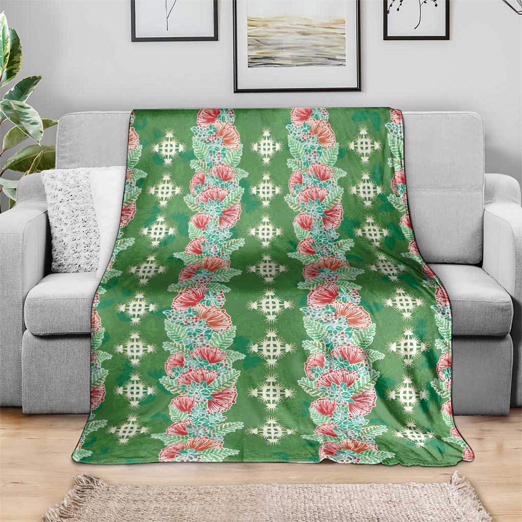 Hawaii Ohia Lehua Blanket Tropical Vibes Green LT05 - Polynesian Pride