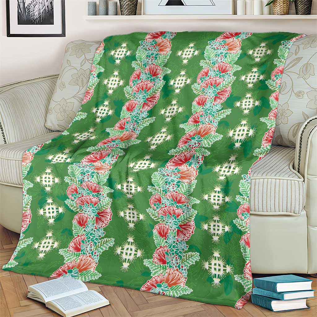 Hawaii Ohia Lehua Blanket Tropical Vibes Green LT05 - Polynesian Pride