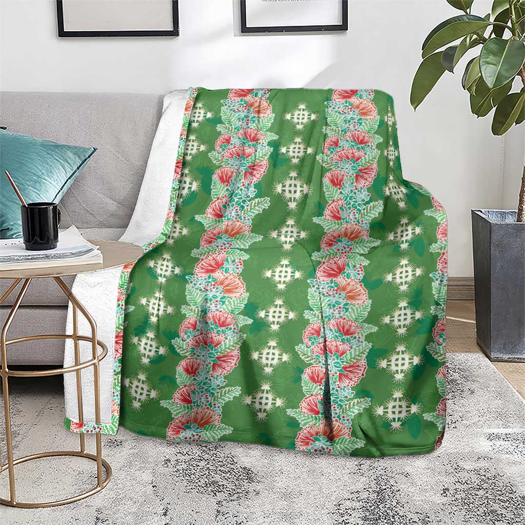 Hawaii Ohia Lehua Blanket Tropical Vibes Green LT05 - Polynesian Pride