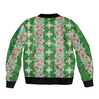 Hawaii Ohia Lehua Bomber Jacket Tropical Vibes Green LT05 - Polynesian Pride