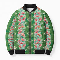 Hawaii Ohia Lehua Bomber Puffer Jacket Tropical Vibes Green LT05 Unisex Green - Polynesian Pride