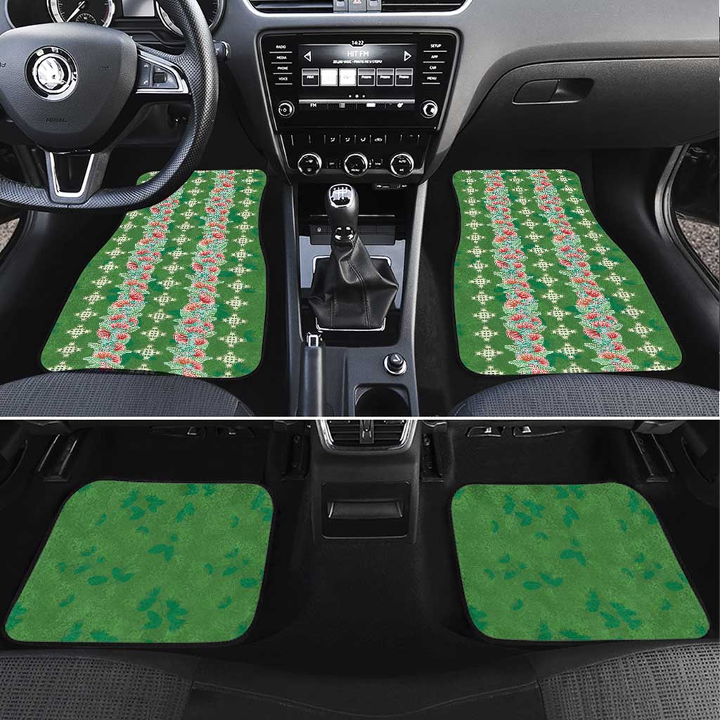 Hawaii Ohia Lehua Car Mats Tropical Vibes Green LT05 Set 4pcs Green - Polynesian Pride