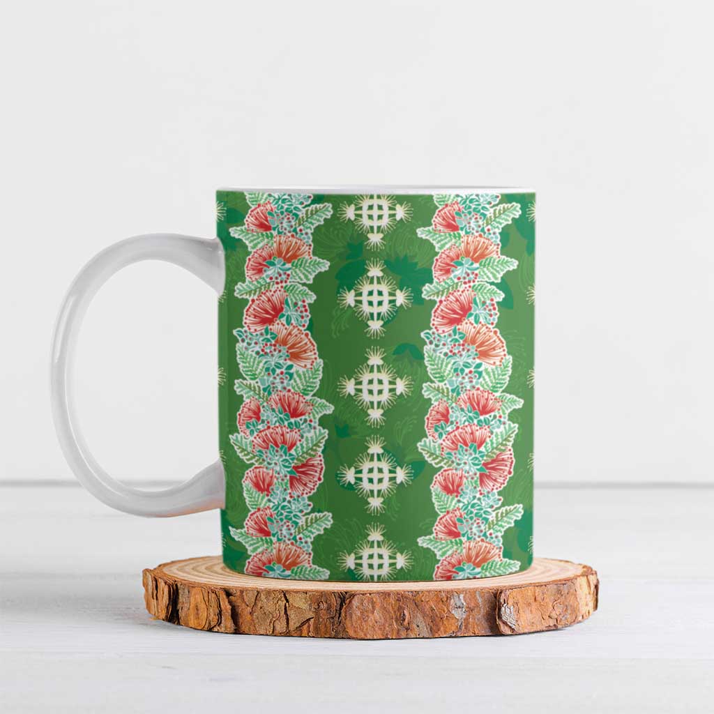 Hawaii Ohia Lehua Ceramic Mug Tropical Vibes Green LT05 Green - Polynesian Pride