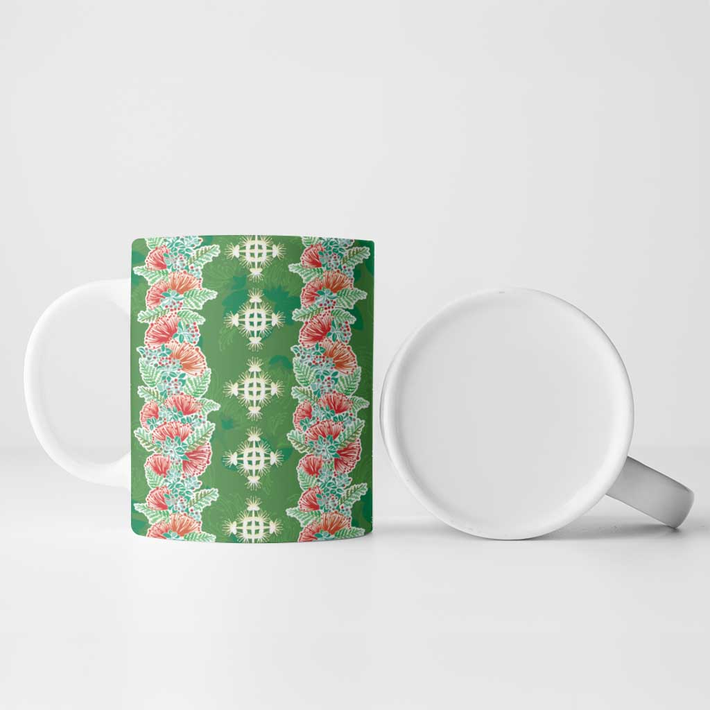 Hawaii Ohia Lehua Ceramic Mug Tropical Vibes Green LT05 - Polynesian Pride