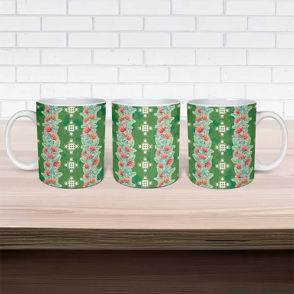 Hawaii Ohia Lehua Ceramic Mug Tropical Vibes Green LT05 - Polynesian Pride