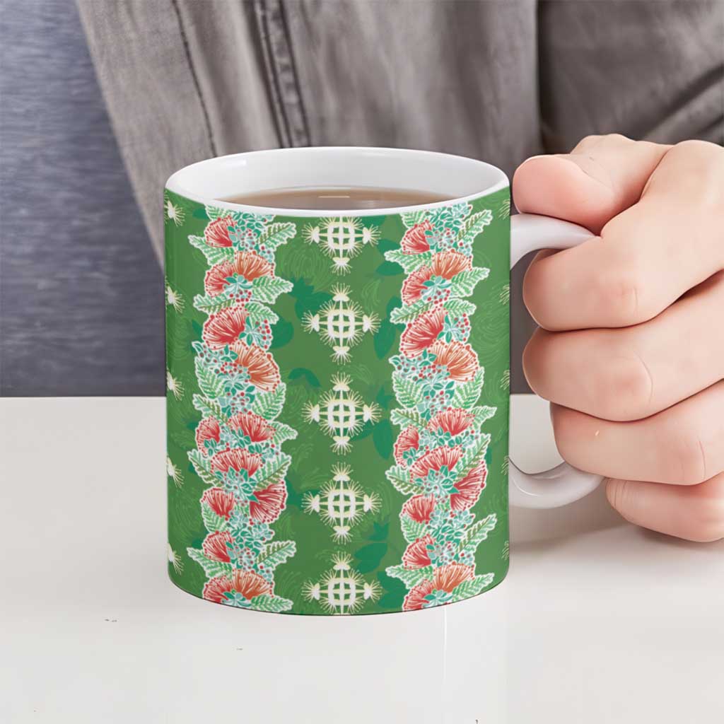 Hawaii Ohia Lehua Ceramic Mug Tropical Vibes Green LT05 - Polynesian Pride