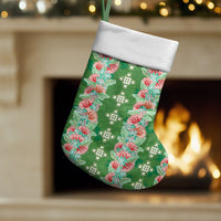 Hawaii Ohia Lehua Christmas Stocking Tropical Vibes Green LT05 Set of 2 Green - Polynesian Pride