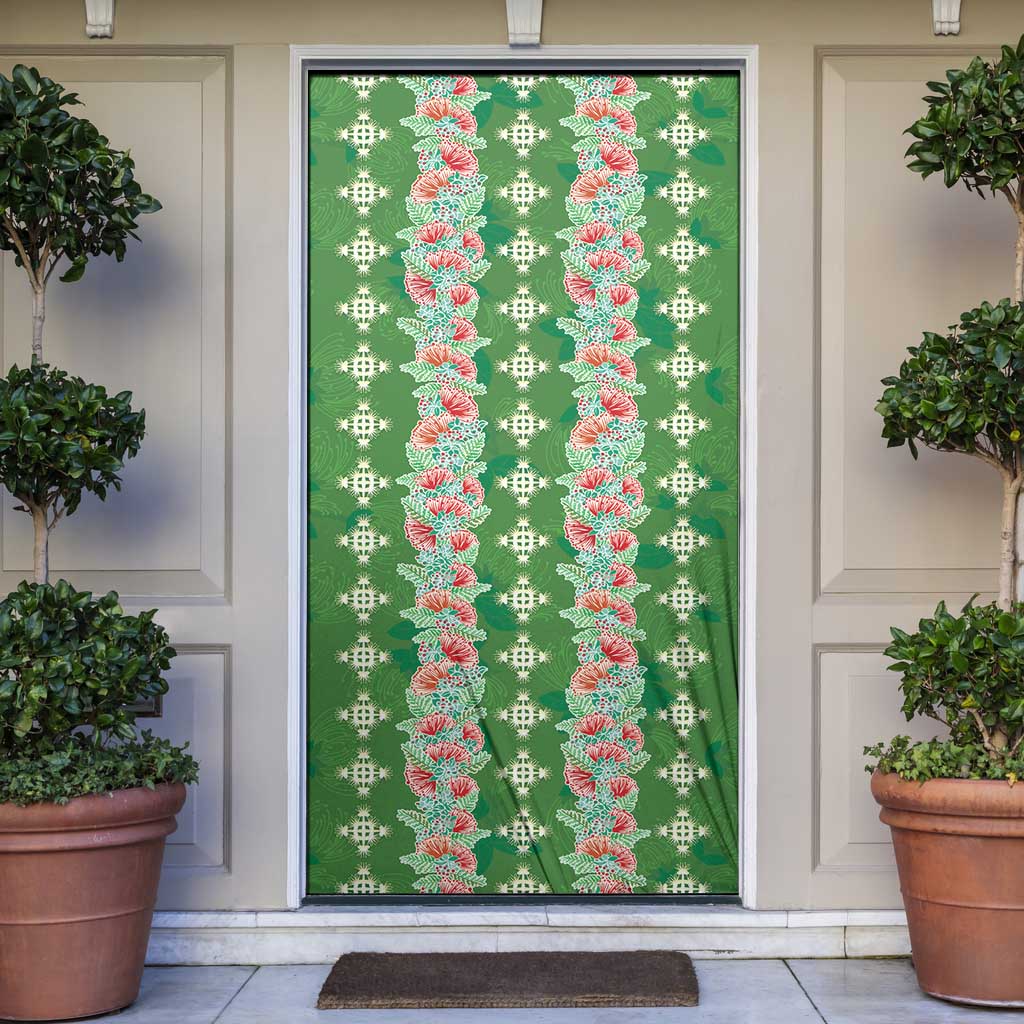 Hawaii Ohia Lehua Door Cover Tropical Vibes Green LT05 Green - Polynesian Pride