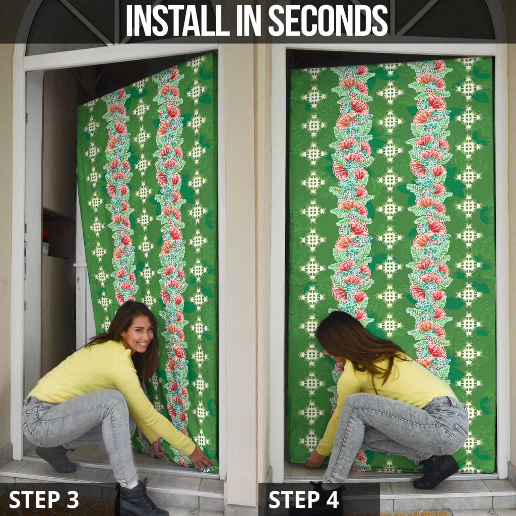 Hawaii Ohia Lehua Door Cover Tropical Vibes Green LT05 - Polynesian Pride