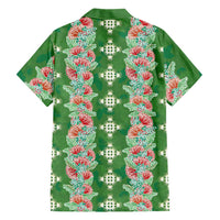 Hawaii Ohia Lehua Family Matching Mermaid Dress and Hawaiian Shirt Tropical Vibes Green