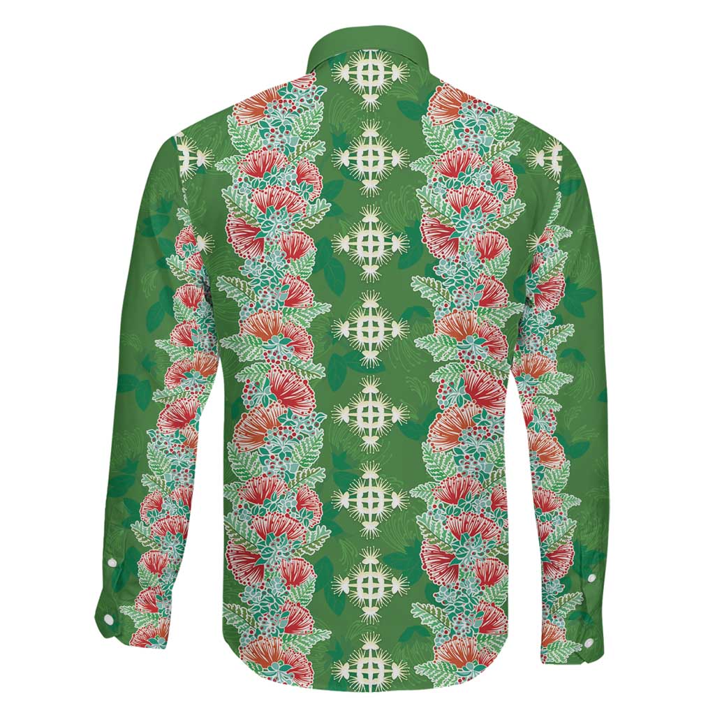 Hawaii Ohia Lehua Family Matching Off Shoulder Maxi Dress and Hawaiian Shirt Tropical Vibes Green