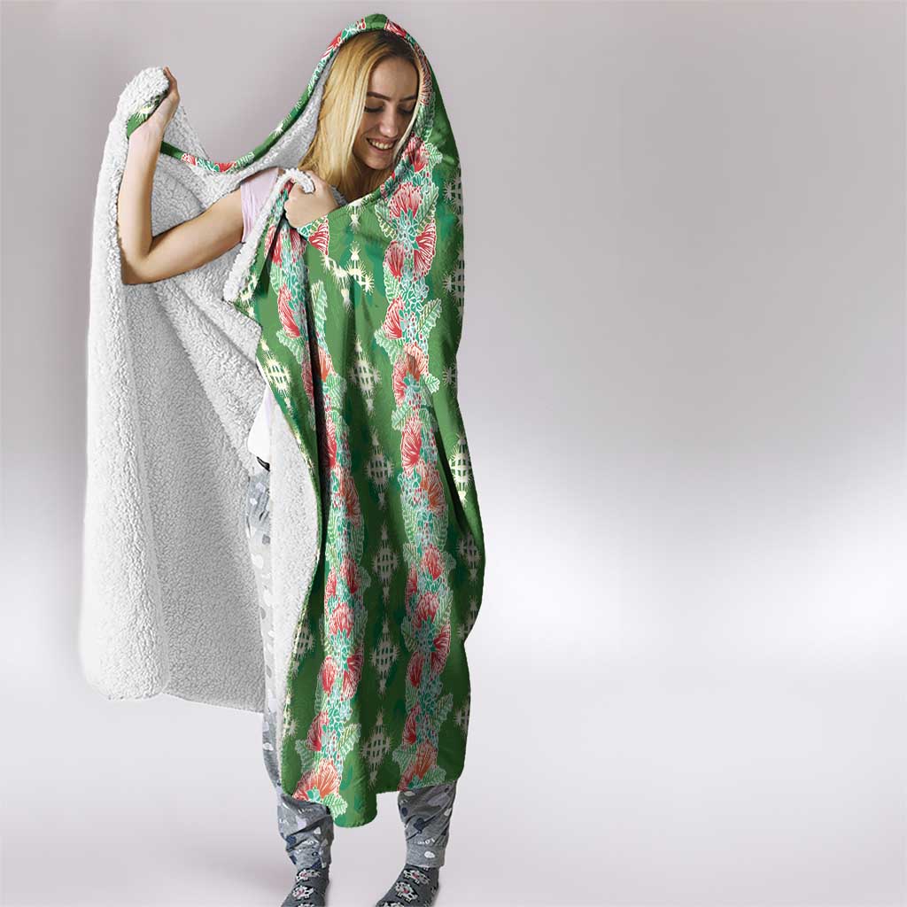 Hawaii Ohia Lehua Hooded Blanket Tropical Vibes Green LT05 - Polynesian Pride