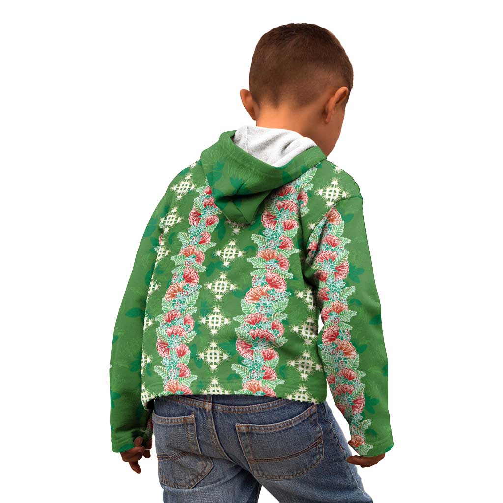 Hawaii Ohia Lehua Kid Hoodie Tropical Vibes Green LT05 - Polynesian Pride
