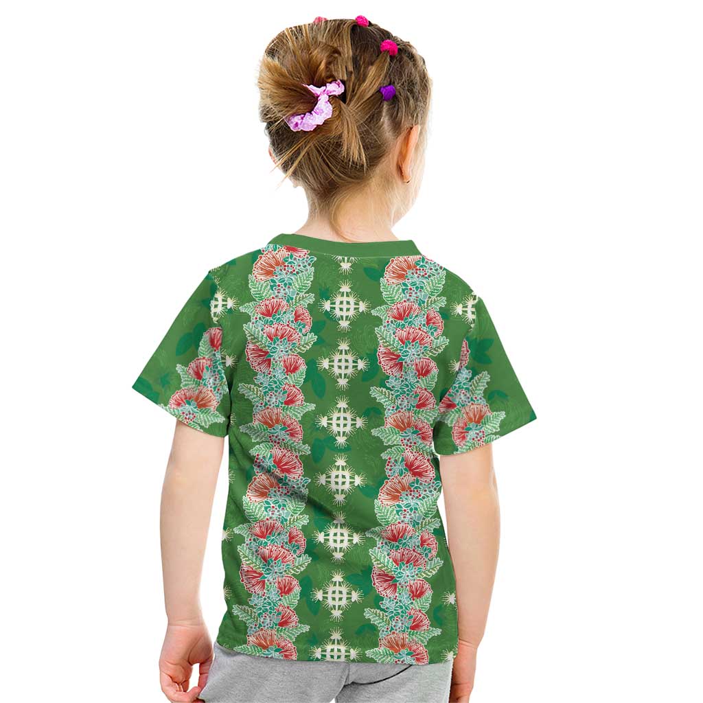 Hawaii Ohia Lehua Kid T Shirt Tropical Vibes Green LT05 - Polynesian Pride
