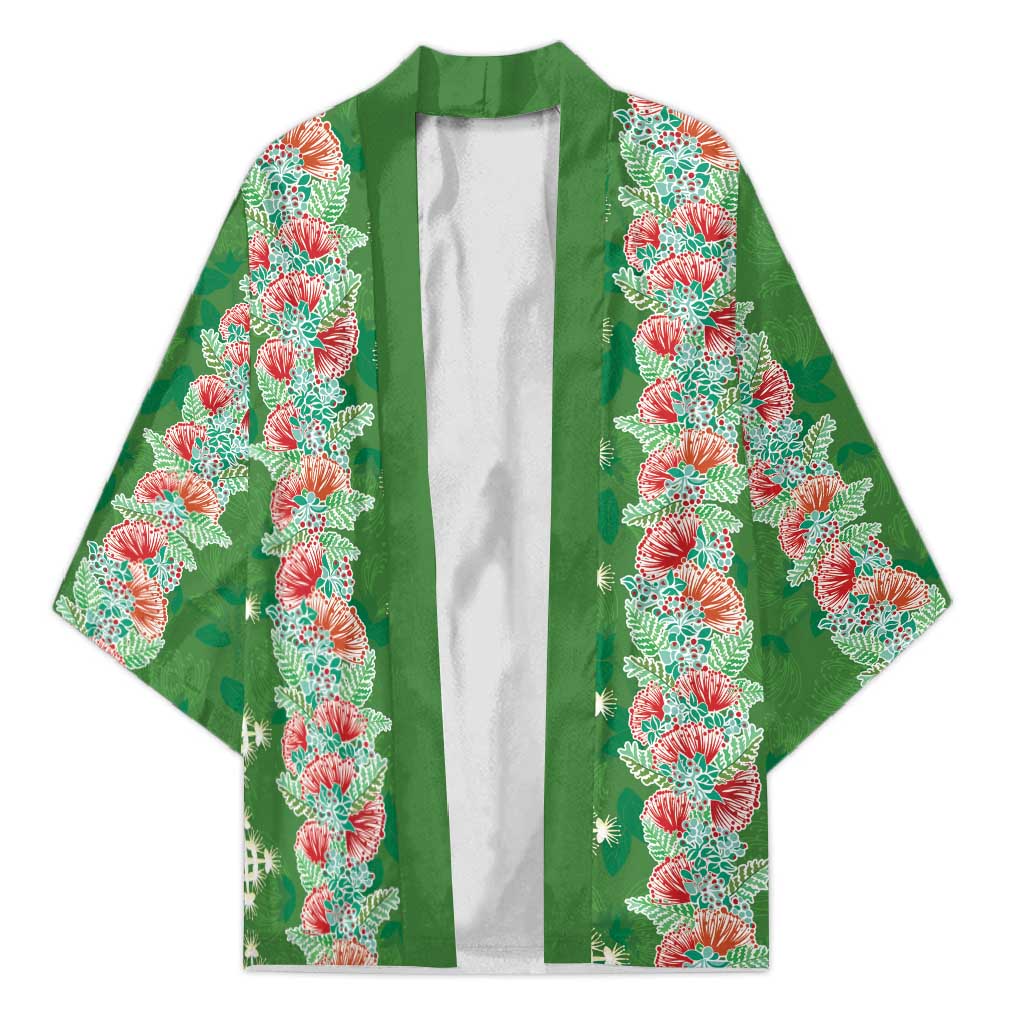 Hawaii Ohia Lehua Kimono Tropical Vibes Green LT05 Unisex Green - Polynesian Pride