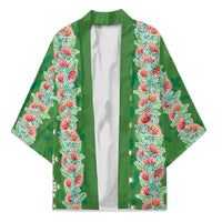 Hawaii Ohia Lehua Kimono Tropical Vibes Green LT05 Unisex Green - Polynesian Pride