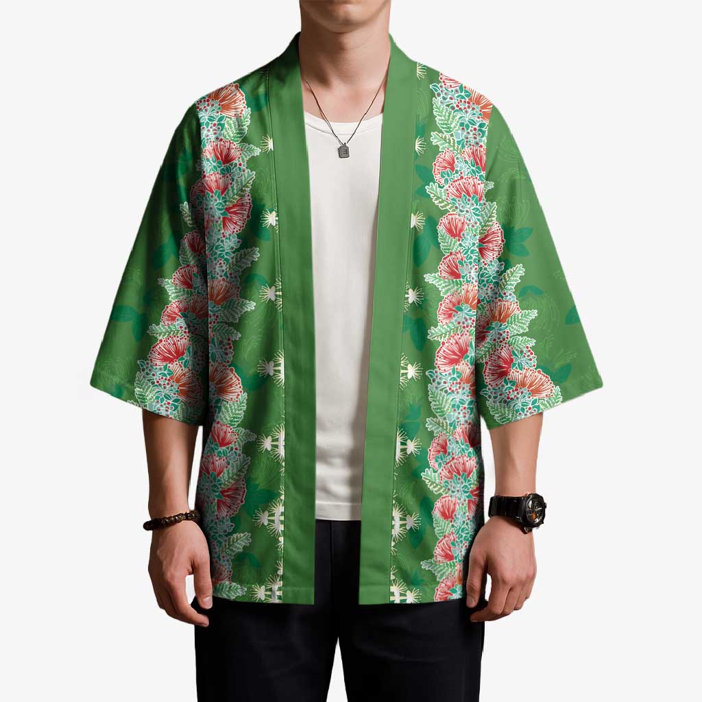 Hawaii Ohia Lehua Kimono Tropical Vibes Green LT05 - Polynesian Pride