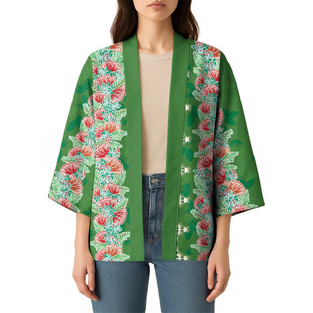 Hawaii Ohia Lehua Kimono Tropical Vibes Green LT05 - Polynesian Pride