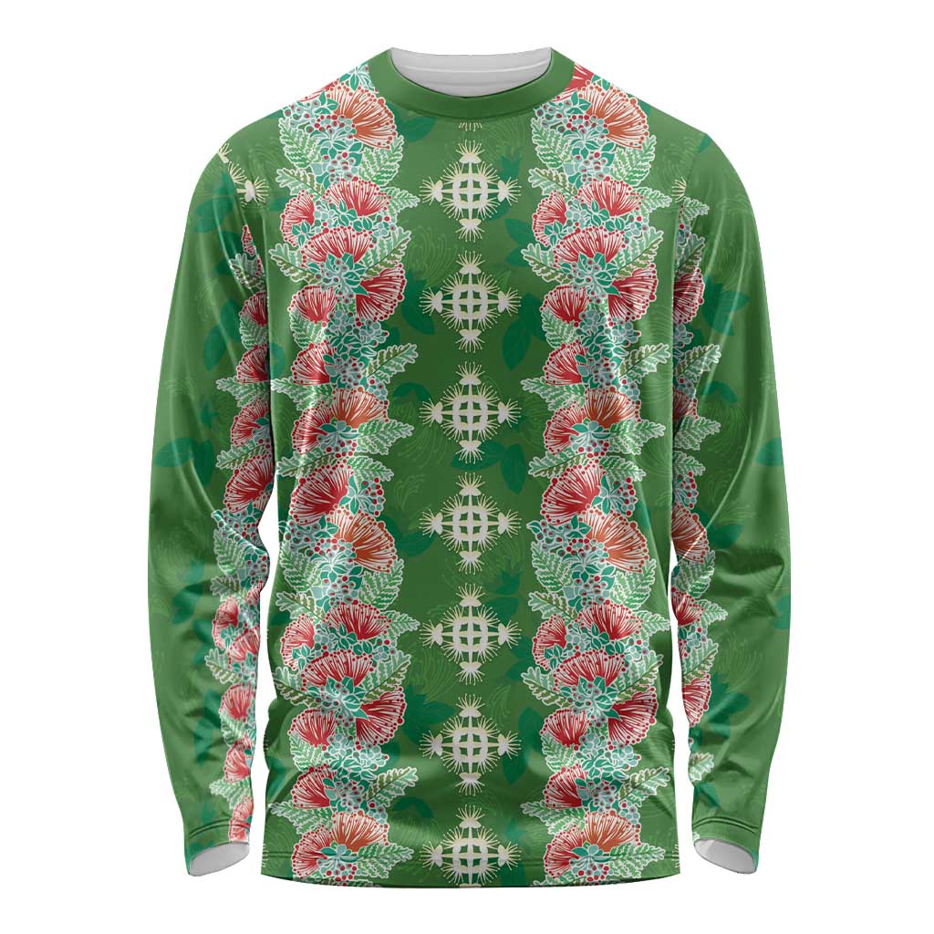 Hawaii Ohia Lehua Long Sleeve Shirt Tropical Vibes Green